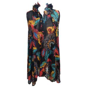 Jaipur Women's Sleeveless Collared Colorful Printed Tunic XL